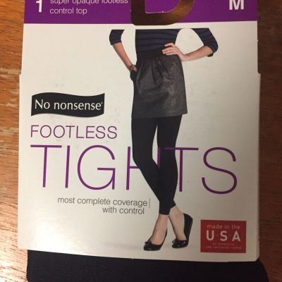 No Nonsense Footless Tights Control Top Sz M